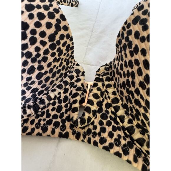 Leopard Print Women’s Swimsuit Bra Size 34B Shade & Shore Underwire Adju… - Picture 2 of 12